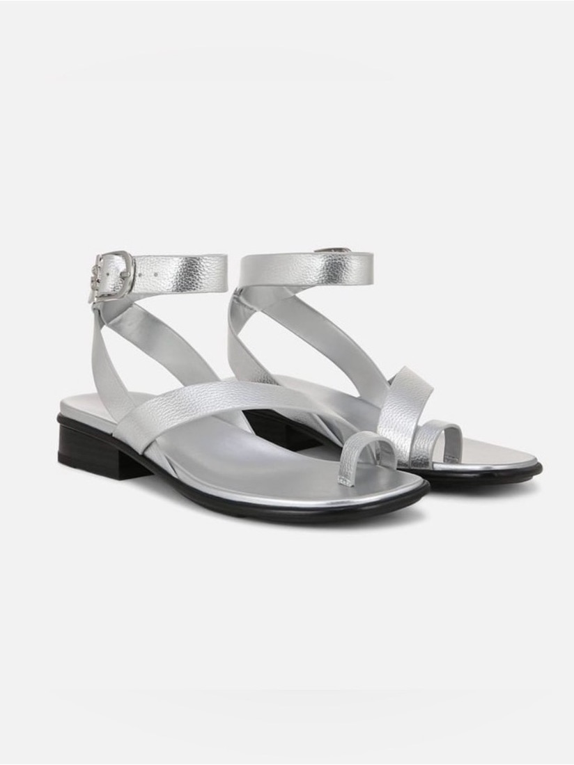 Naturalizer Womens Birch Sandal Silver Faux Leather